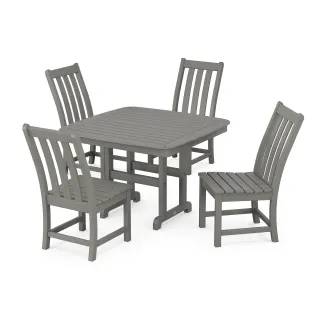 POLYWOOD Vineyard Side Chair 5-Piece Dining Set with Trestle Legs