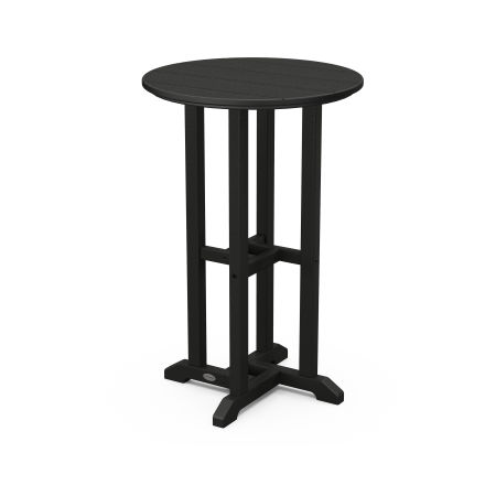 POLYWOOD 24" Round  Farmhouse Counter Bistro Table in Black / Black