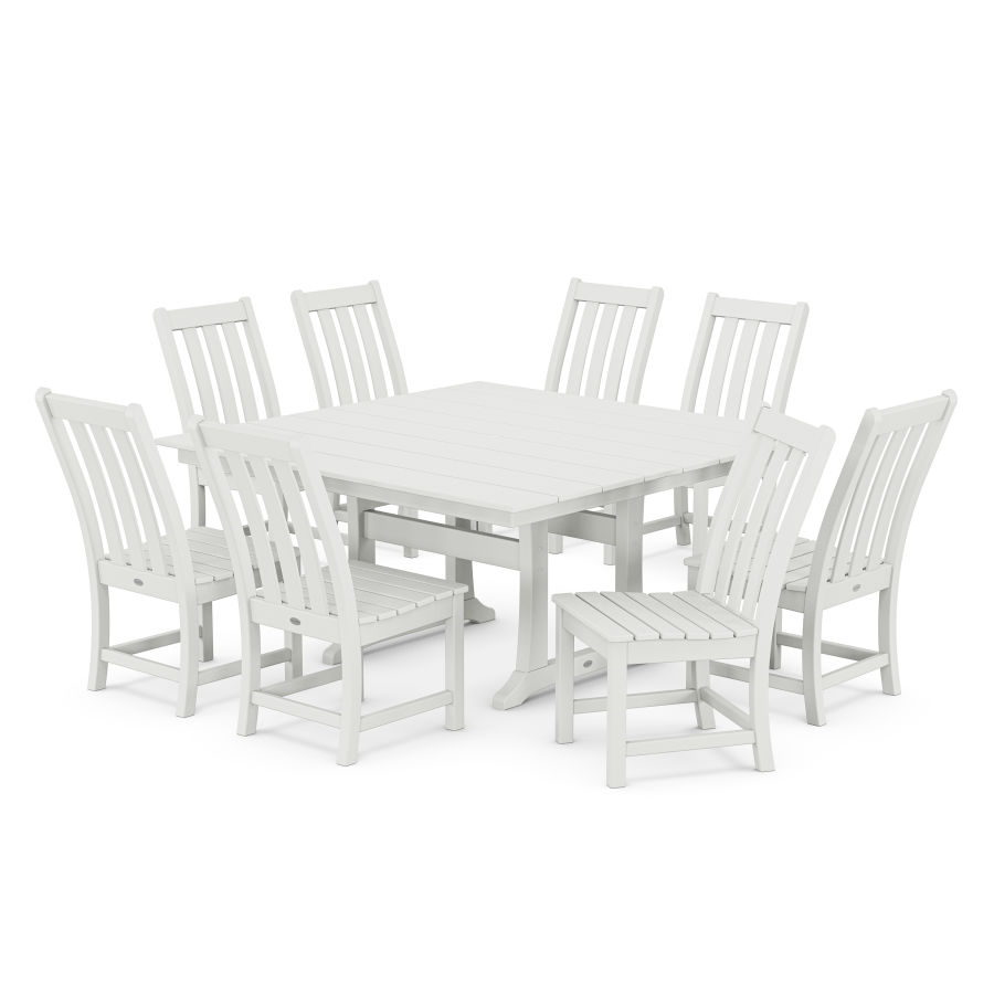 POLYWOOD Vineyard 9-Piece Farmhouse Dining Set in White