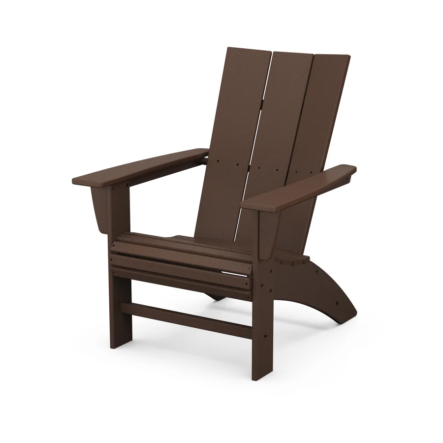 POLYWOOD Modern Curveback Adirondack in Mahogany