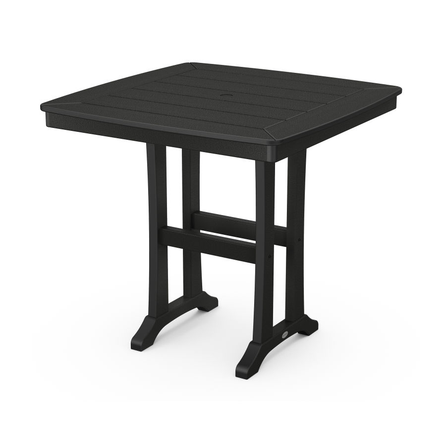 POLYWOOD Nautical Trestle 37" Counter Table in Black