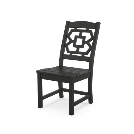 POLYWOOD Chinoiserie Dining Side Chair in Black