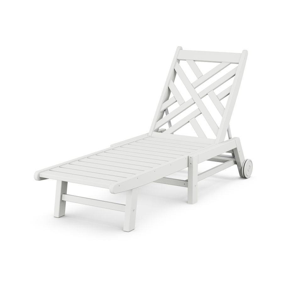 POLYWOOD Chippendale Chaise with Wheels in White