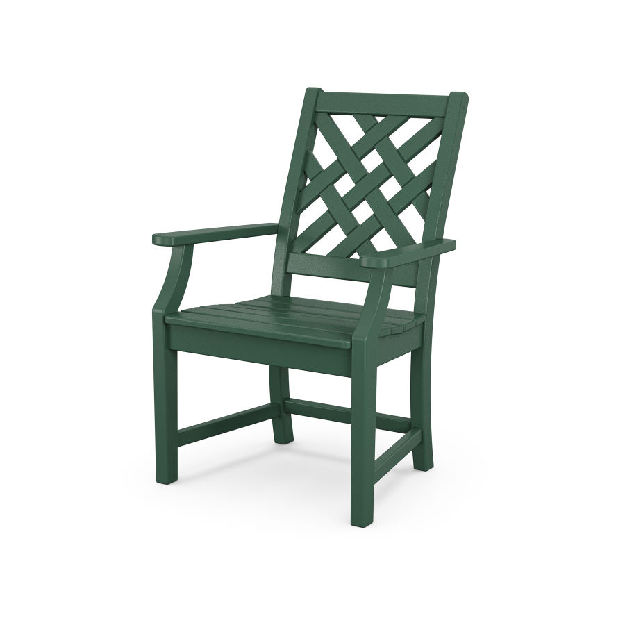 POLYWOOD Wovendale Dining Arm Chair in Green