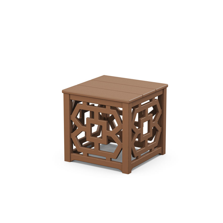 POLYWOOD Chinoiserie Accent Table in Teak
