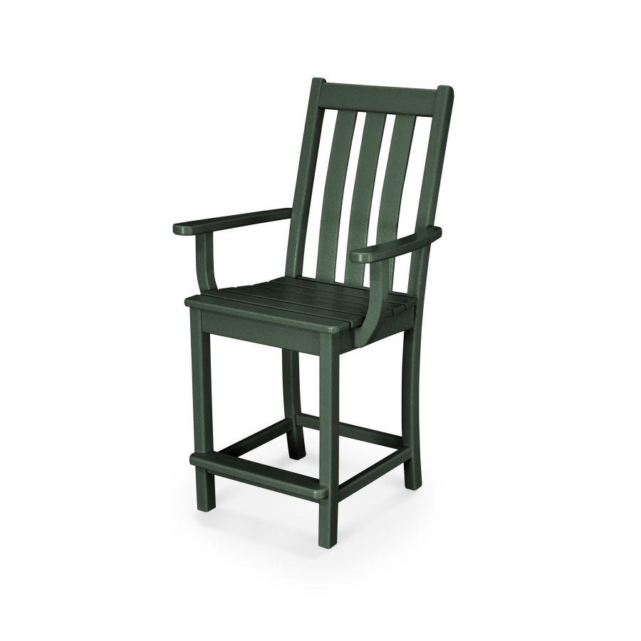 POLYWOOD Vineyard Counter Arm Chair in Green