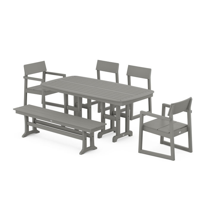 POLYWOOD EDGE 6-Piece Dining Set with Bench