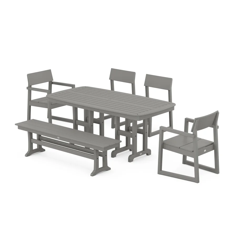 POLYWOOD EDGE 6-Piece Dining Set with Bench