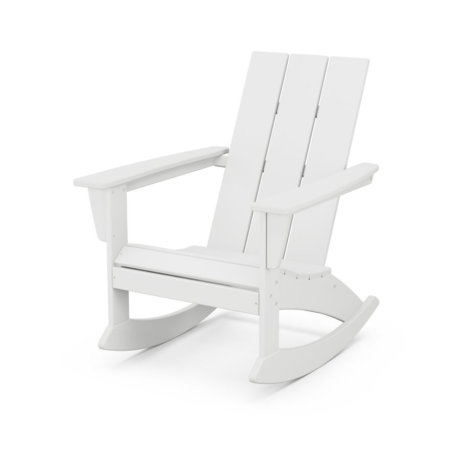 POLYWOOD Modern Adirondack Rocking Chair in White