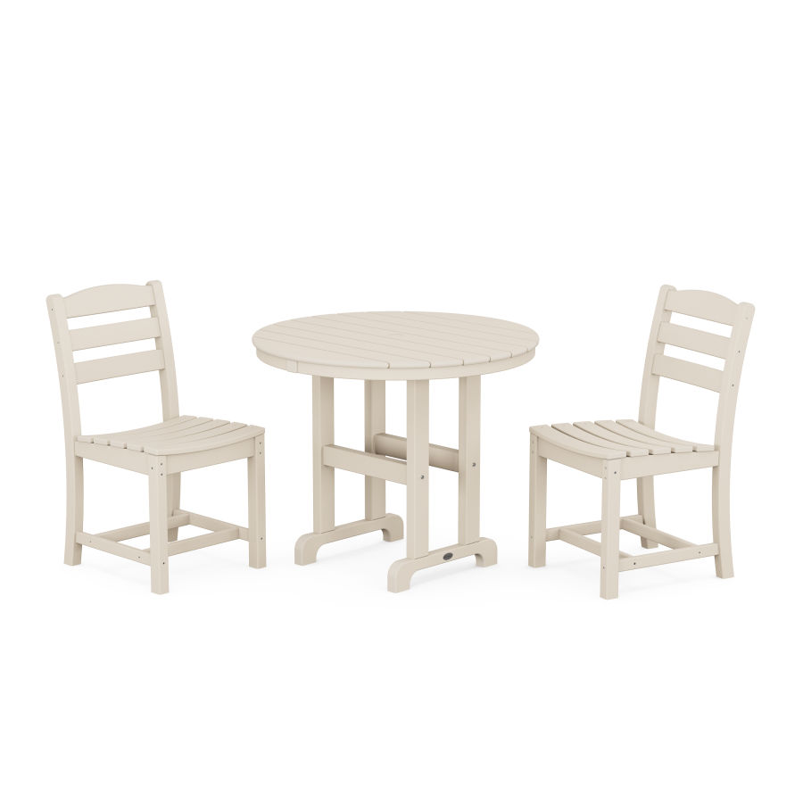 POLYWOOD La Casa Café Side Chair 3-Piece Round Dining Set in Sand