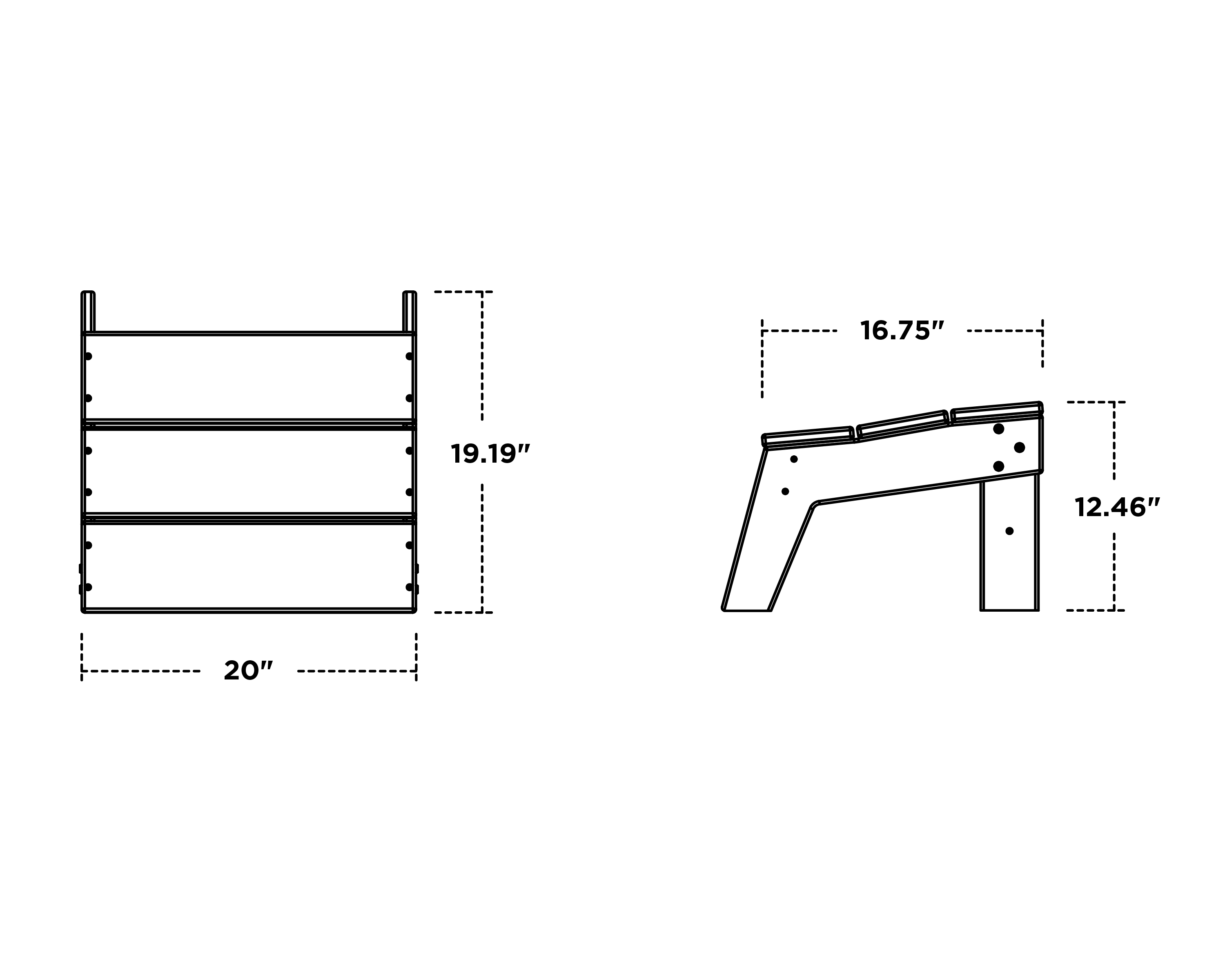 Dimensions for Modern Studio Ottoman