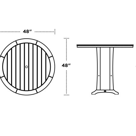 Nautical Trestle 48" Round Bar Table