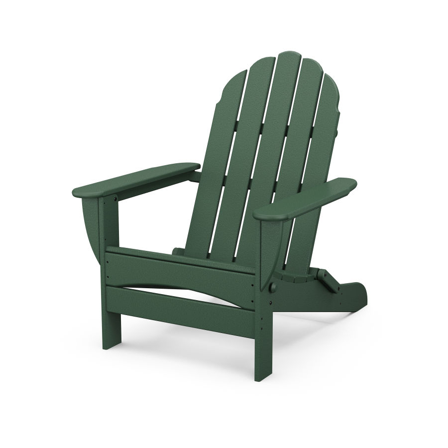 POLYWOOD Classic Oversized Folding Adirondack Chair in Green
