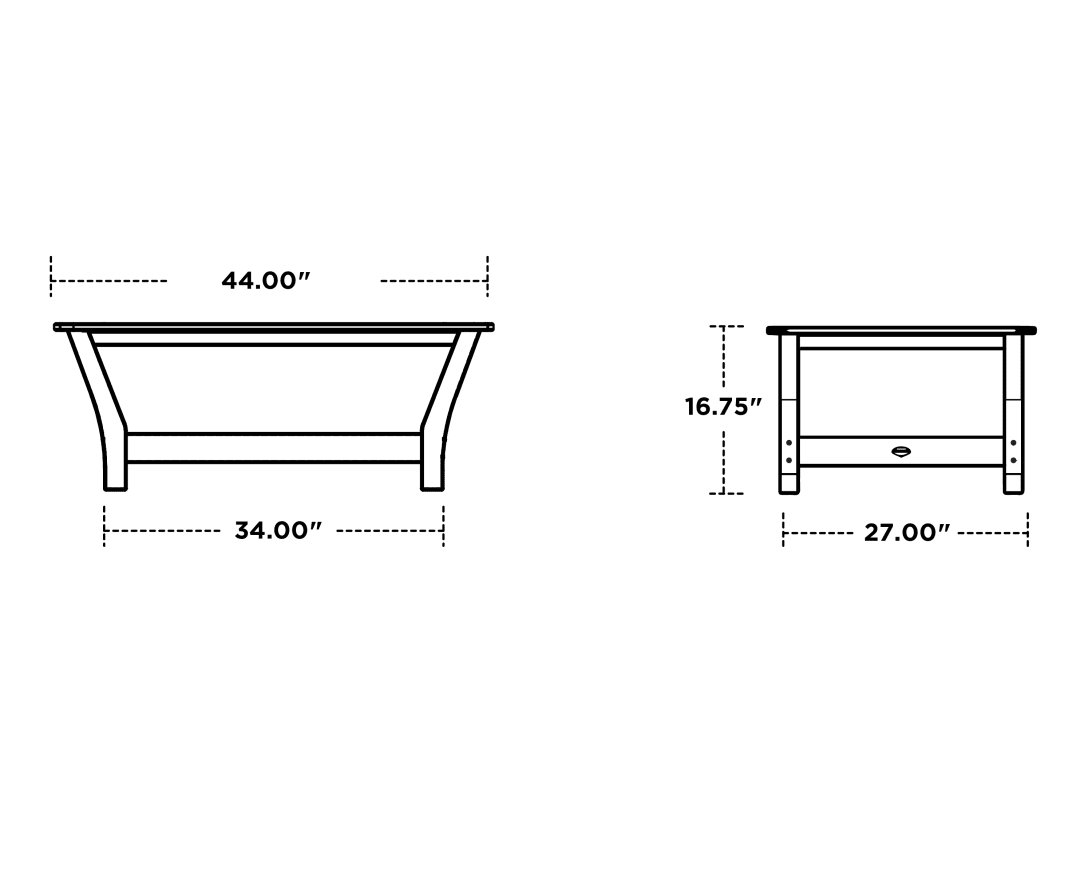 Dimensions for Harbour Slat Coffee Table