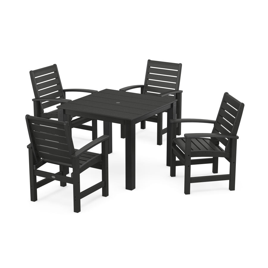 POLYWOOD Signature 5-Piece Parsons Dining Set in Black