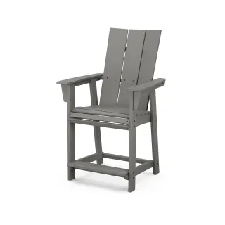 POLYWOOD Modern Curveback Adirondack Counter Chair