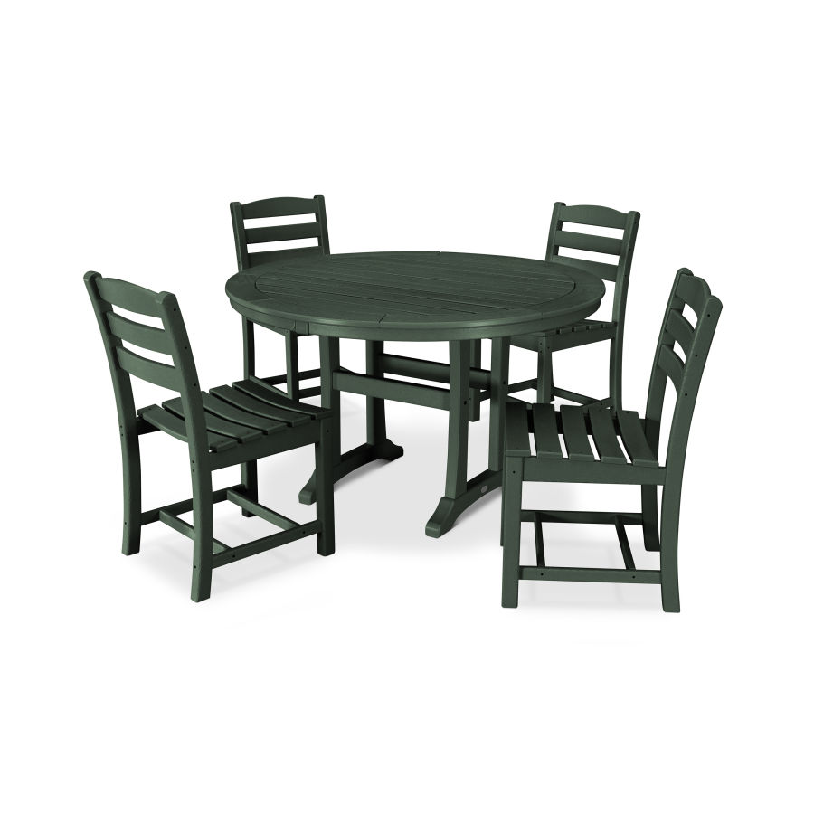 POLYWOOD La Casa Café 5-Piece Side Chair Dining Set in Green