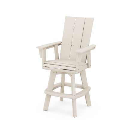 POLYWOOD Modern Adirondack Swivel Bar Chair in Sand