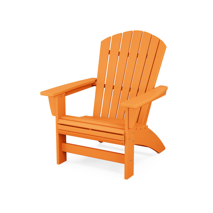 POLYWOOD Nautical Grand Adirondack Chair in Tangerine