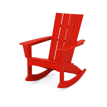 POLYWOOD Quattro Adirondack Rocking Chair in Sunset Red