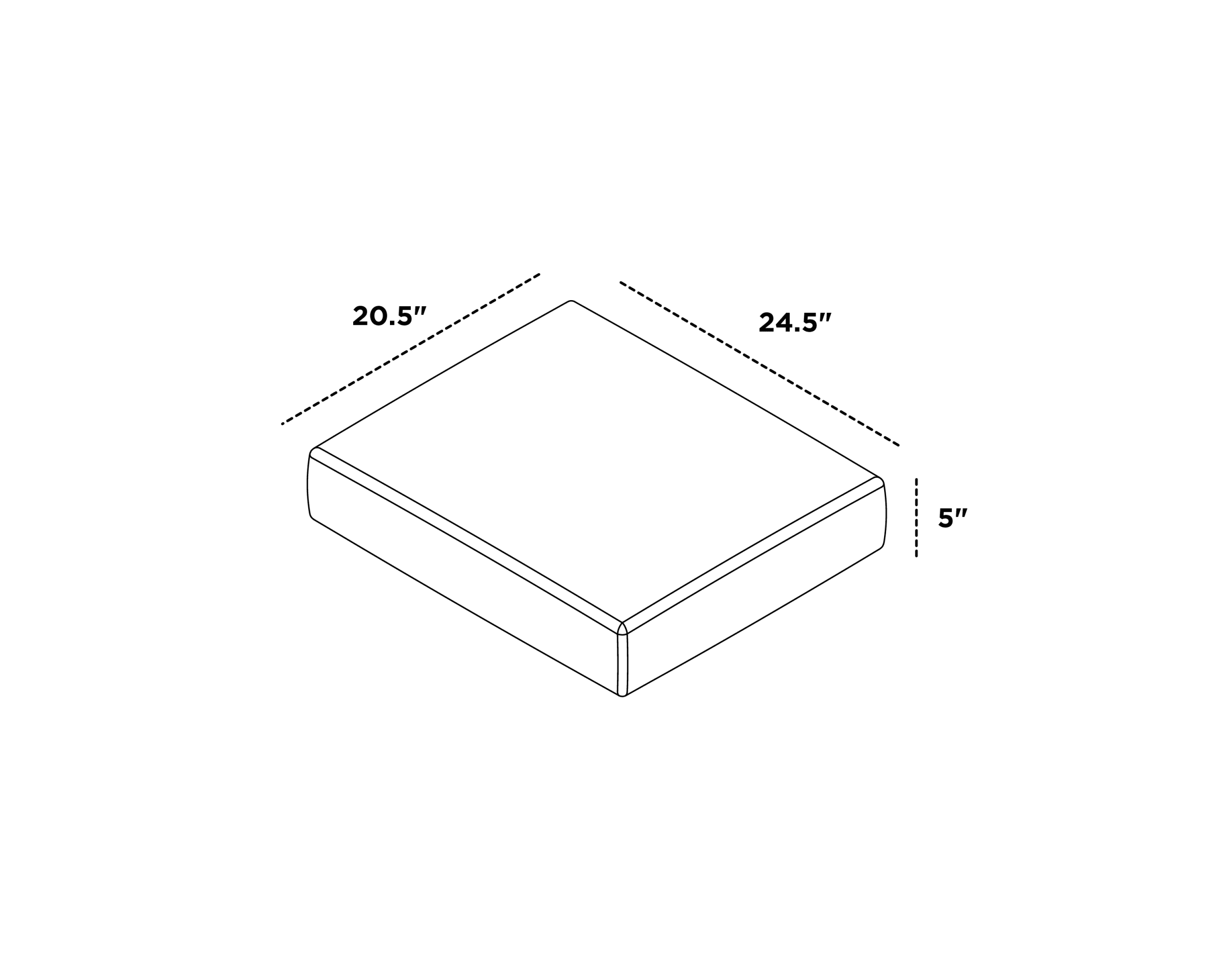 Dimensions for Acadia Ottoman Cushion