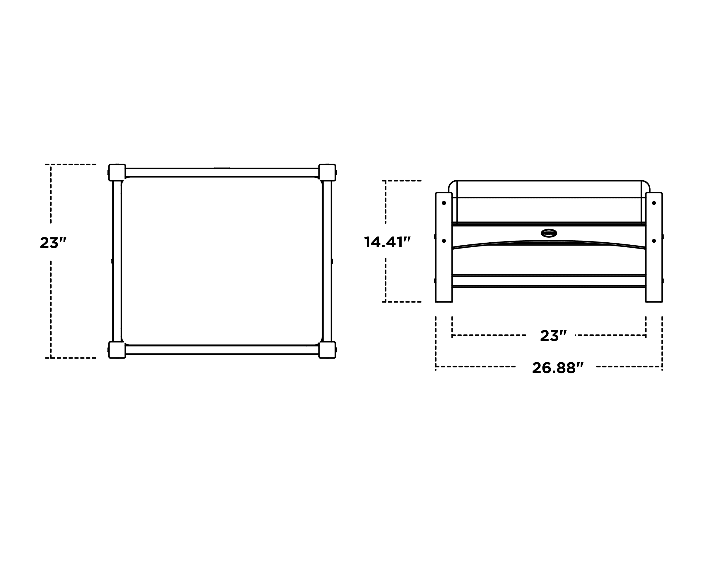 Dimensions for Club Ottoman