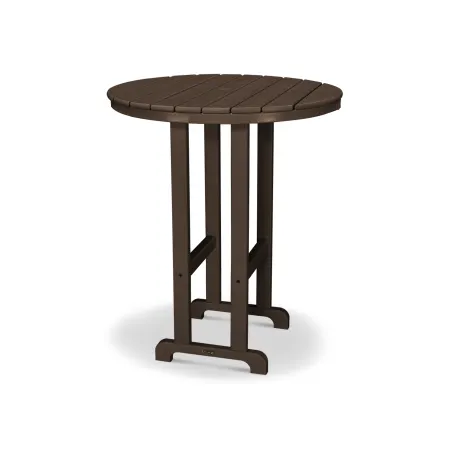 POLYWOOD Classics Round 36" Bar Table in Mahogany