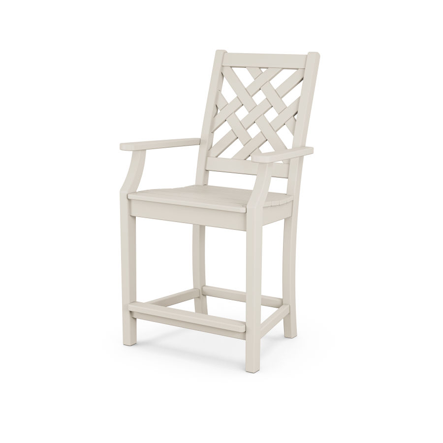 POLYWOOD Wovendale Counter Arm Chair in Sand