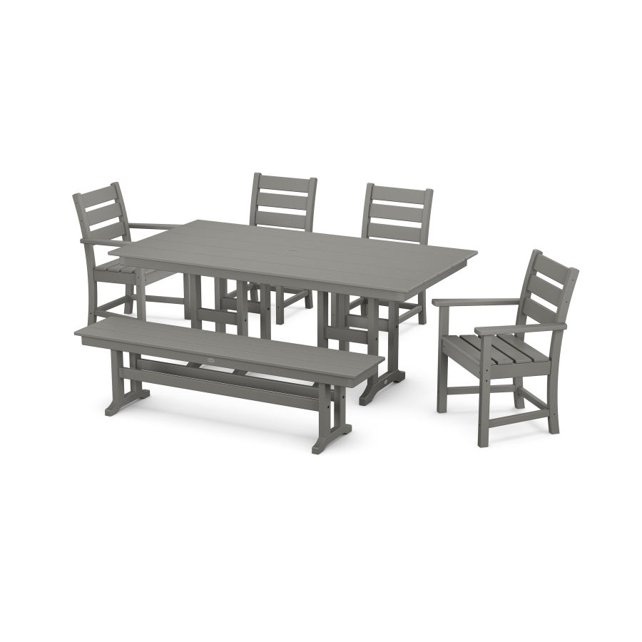 POLYWOOD Grant Park 6-Piece Farmhouse Dining Set with Bench