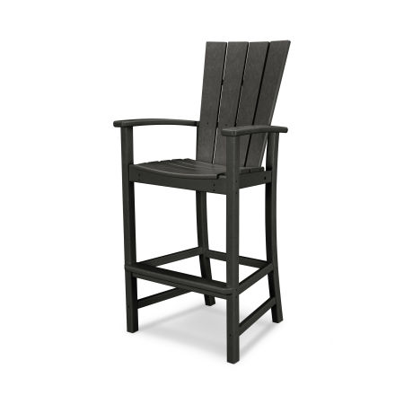 POLYWOOD Quattro Adirondack Bar Chair in Black