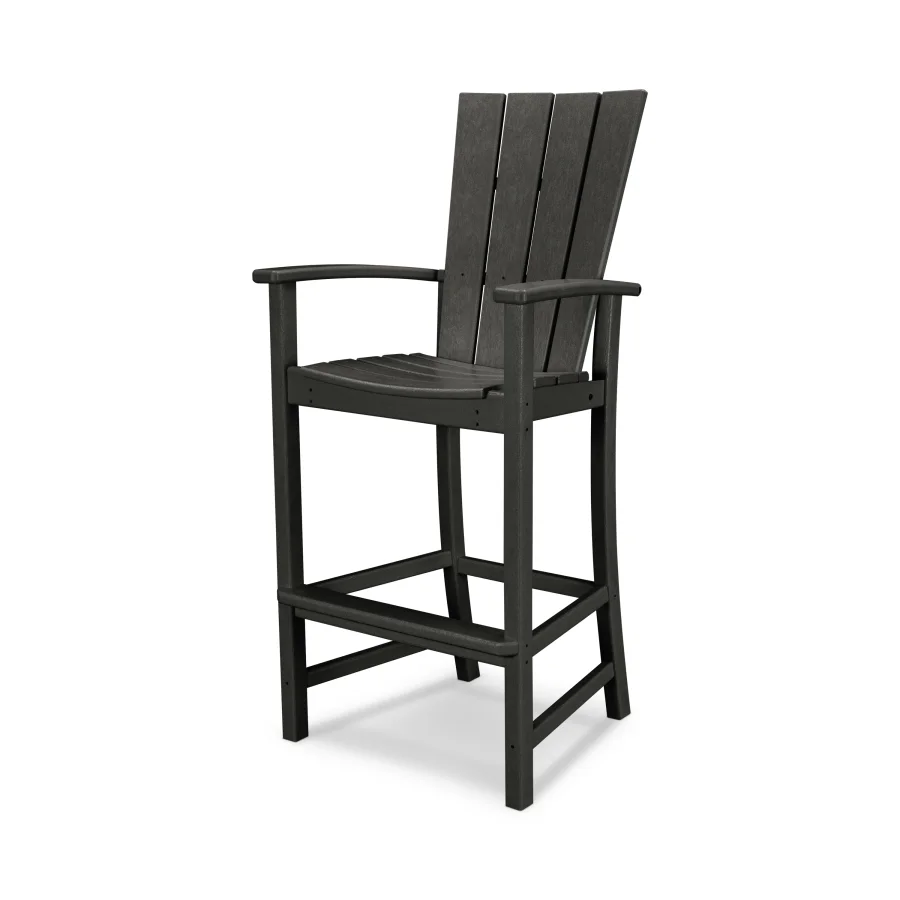 POLYWOOD Quattro Adirondack Bar Chair in Black