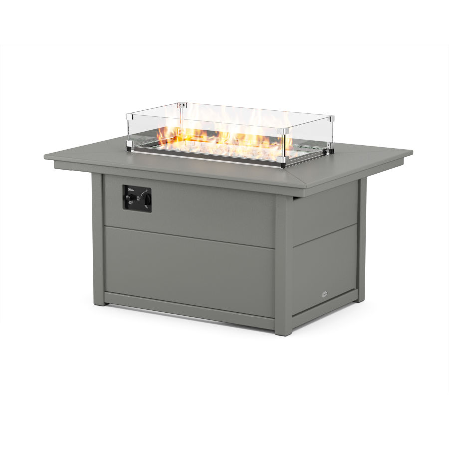 POLYWOOD Rectangle 34" X 46" Fire Pit Table in Slate Grey