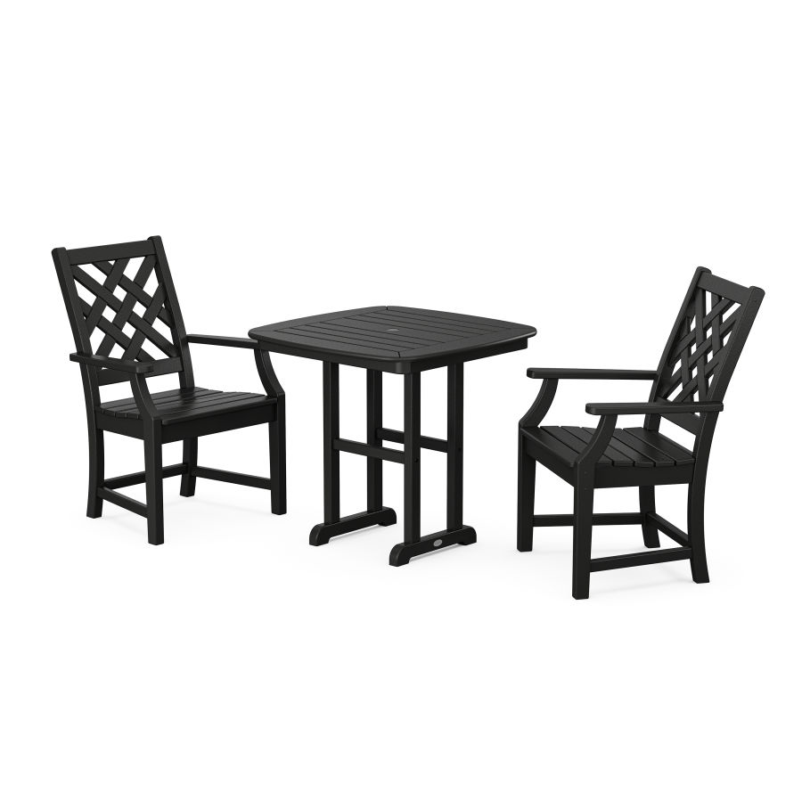 POLYWOOD Wovendale 3-Piece Dining Set in Black