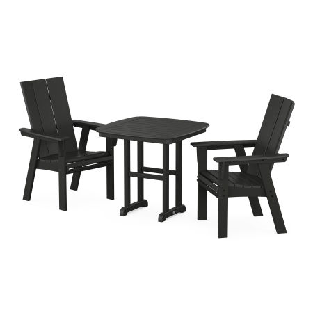Modern Adirondack 3-Piece Dining Set in Black
