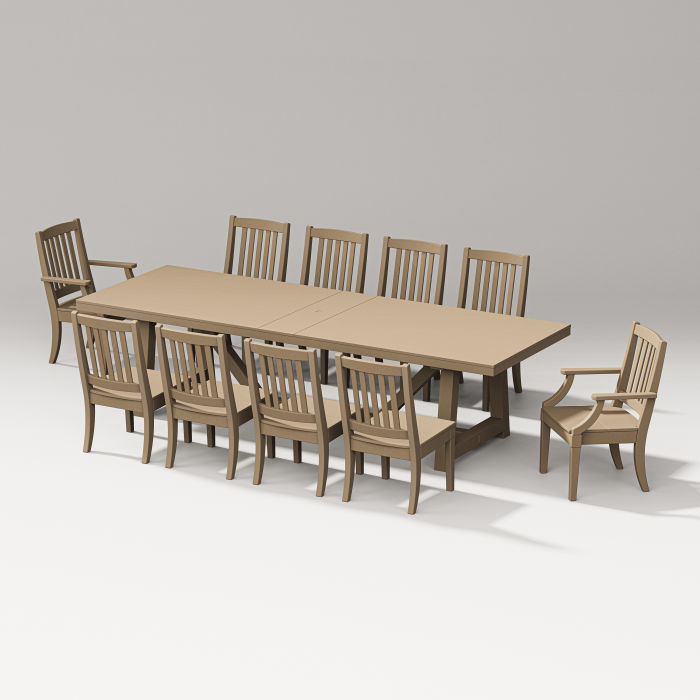 POLYWOOD Estate 11-Piece A-Frame Table Dining Set