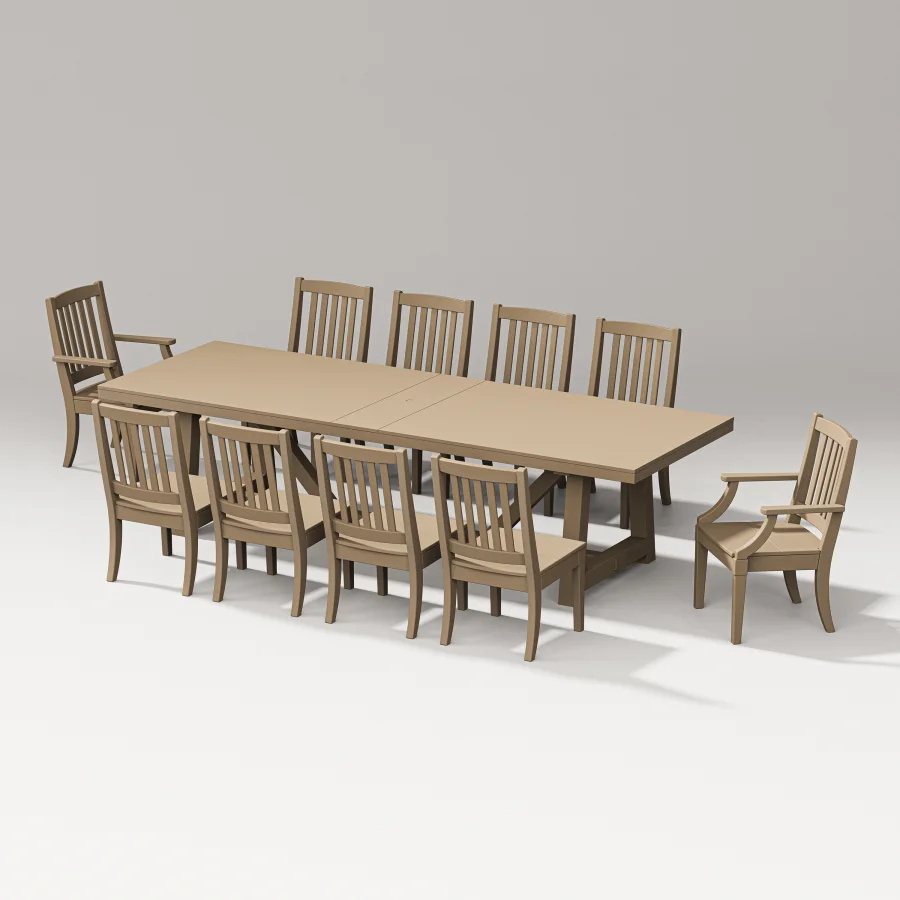 POLYWOOD Estate 11-Piece A-Frame Table Dining Set