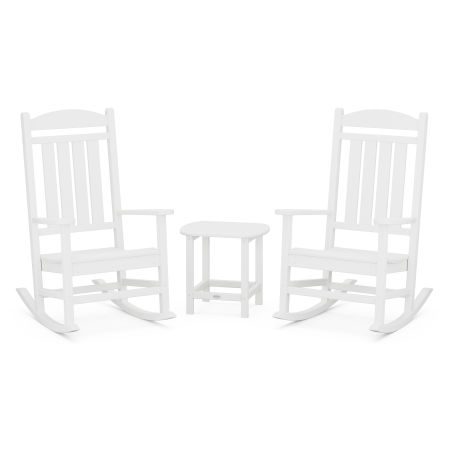 POLYWOOD Presidential Rocking Chair 3-Piece Set in White