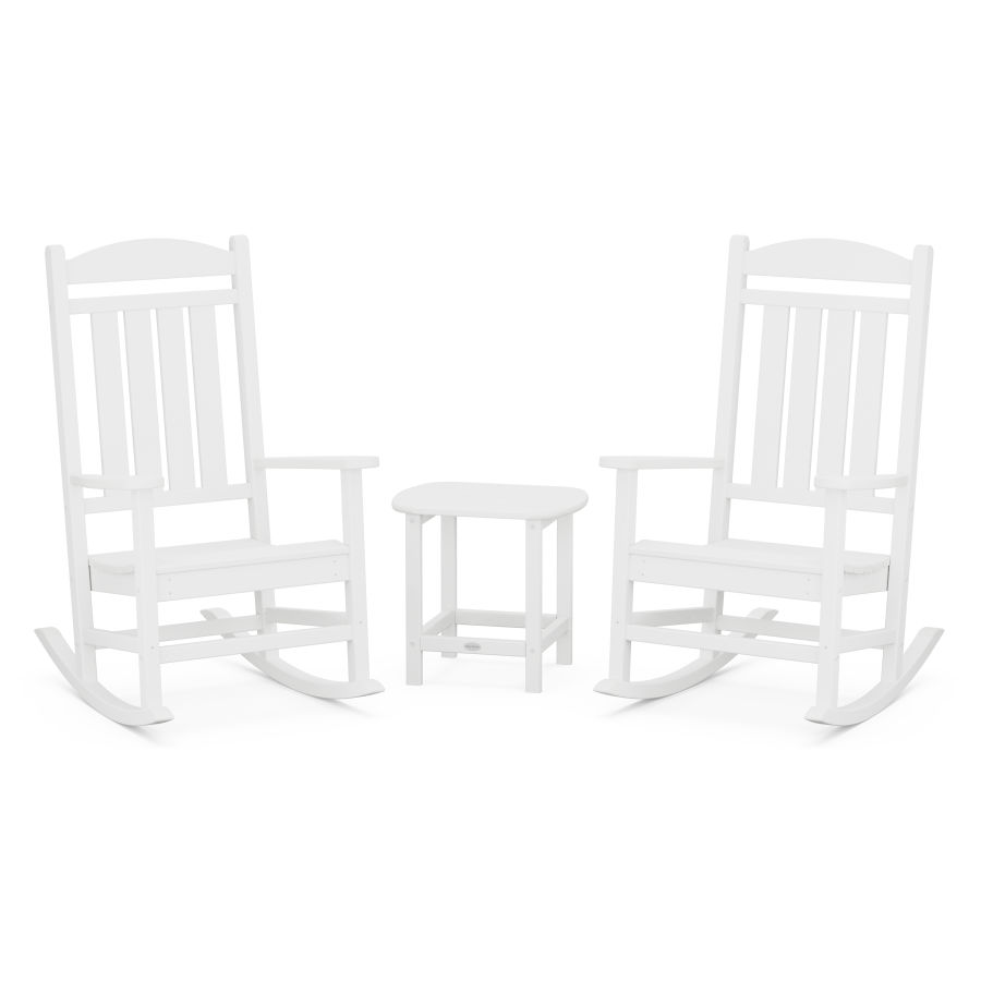 POLYWOOD Presidential Rocking Chair 3-Piece Set in White