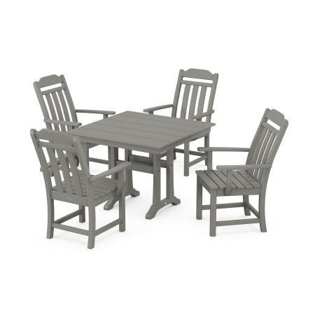 POLYWOOD Country Living 5-Piece Farmhouse Dining Set with Trestle Legs