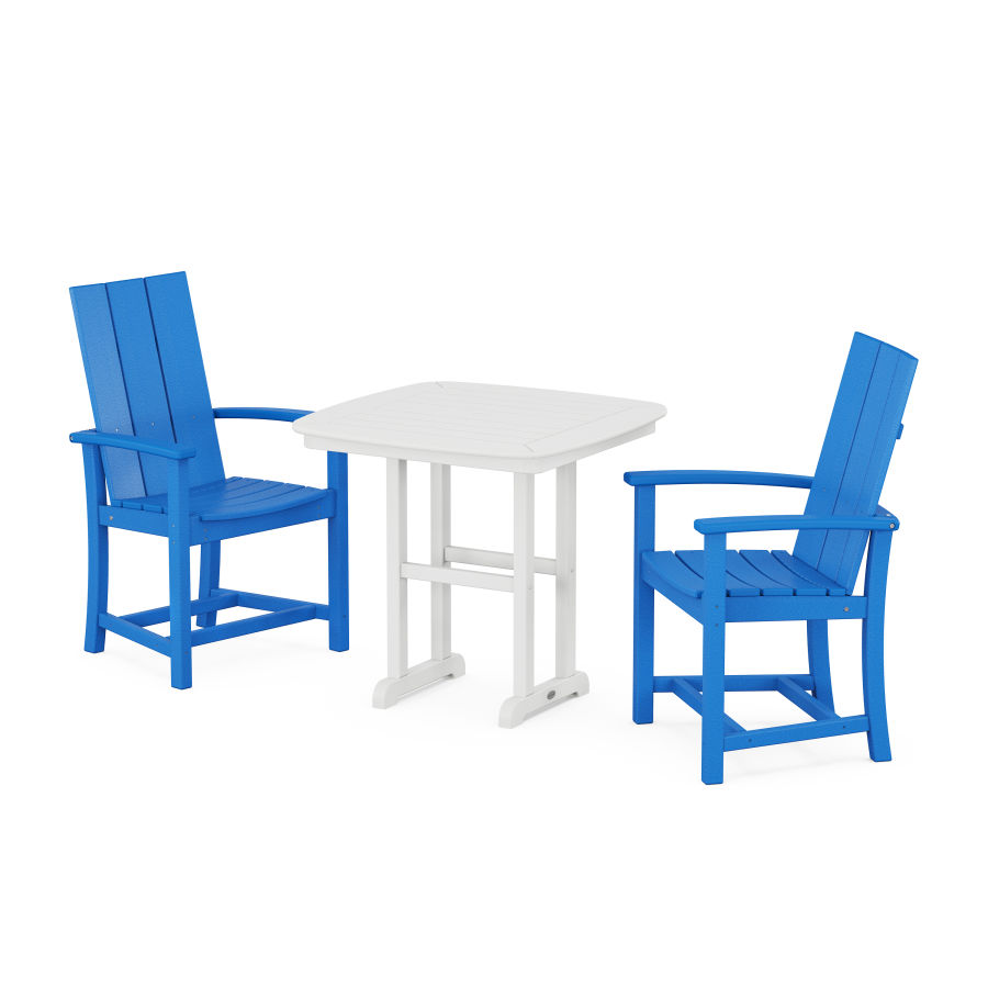 POLYWOOD Modern Adirondack 3-Piece Dining Set in Pacific Blue