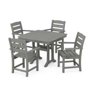 POLYWOOD Lakeside 5-Piece Dining Set with Trestle Legs