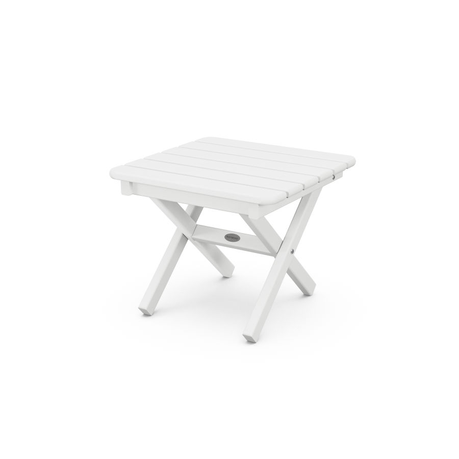 POLYWOOD Square 18" Folding Side Table in White