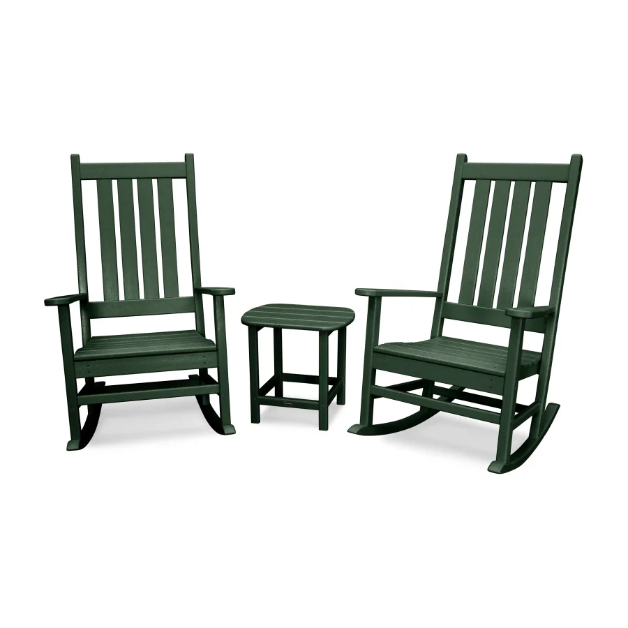 POLYWOOD Vineyard 3-Piece Rocking Set in Green