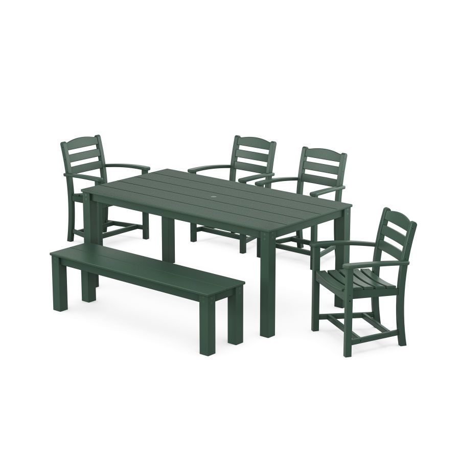 POLYWOOD La Casa Cafe' 6-Piece Parsons Dining Set with Bench in Green