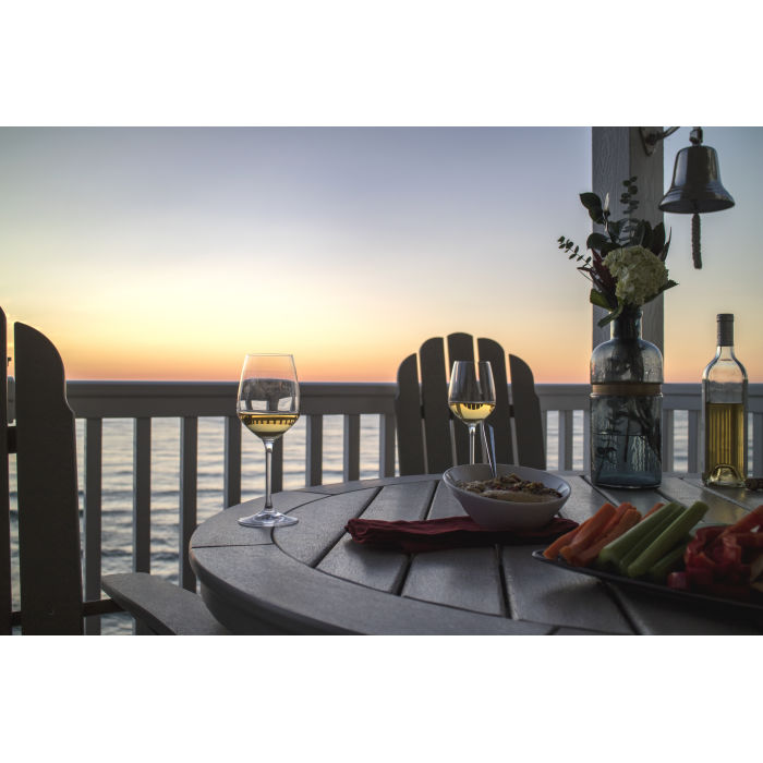 POLYWOOD Vineyard Curveback Adirondack 5-Piece Nautical Trestle Dining Set