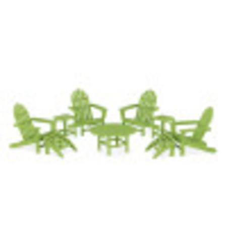 Classic Adirondack Chair 9-Piece Conversation Set in Lime