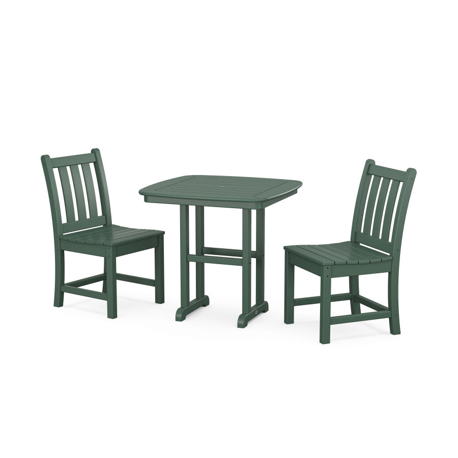 POLYWOOD Traditional Garden Side Chair 3-Piece Dining Set in Green