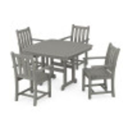 Traditional Garden 5-Piece Dining Set with Trestle Legs