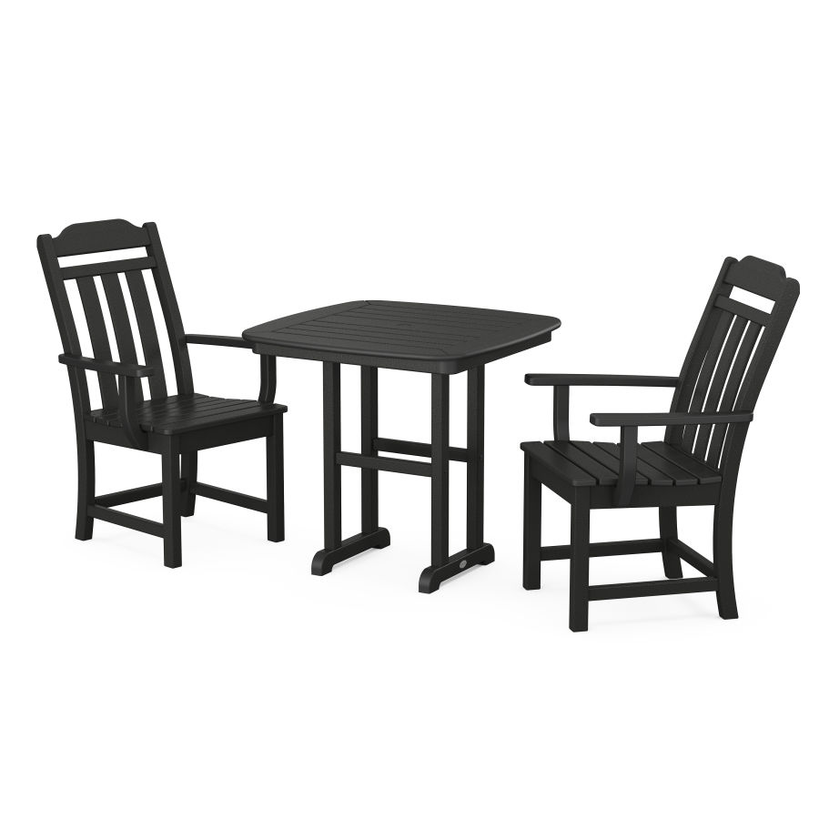 POLYWOOD Country Living 3-Piece Dining Set in Black