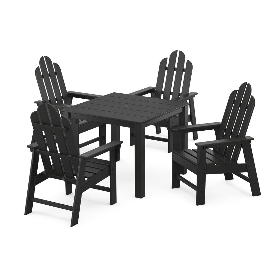 POLYWOOD Long Island 5-Piece Parsons Dining Set in Black